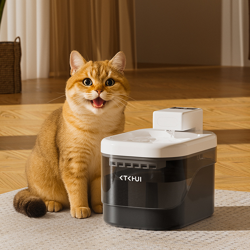 新款自动猫咪喂食器狗碗宠物碗猫盆二合一饮水机猫碗宠物用品跨境