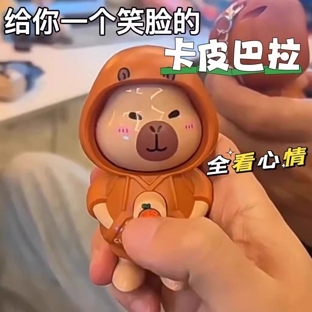卡通卡皮巴拉变脸公仔网红钥匙扣创意小礼品解压玩具学生包包挂件