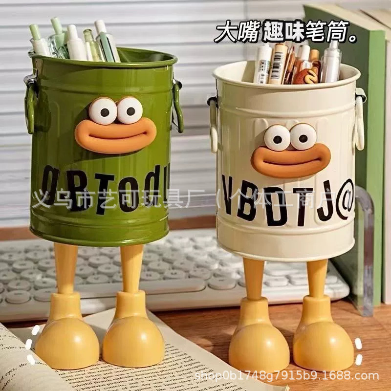 Cross-border high-value cartoon personalized pen holder ins * Student desktop office large capacity cute stationery storage bucket