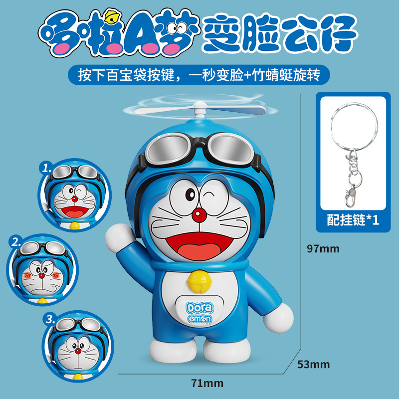 Blue Face Changing Machine Cat Keychain [Bag]