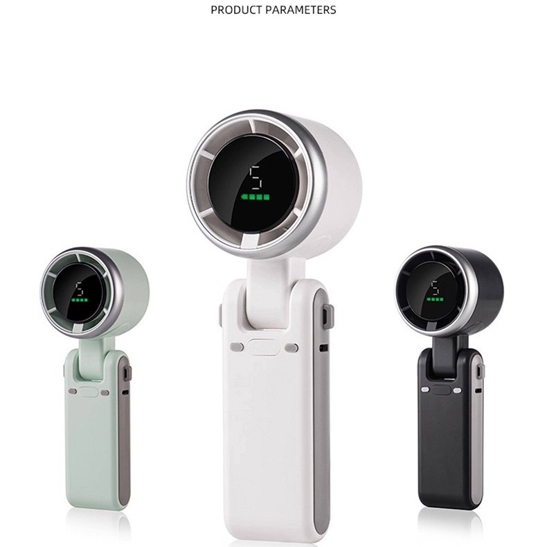 Small fan turbine folding neck desk top small mini electric fan usb charging portable five-speed regulation