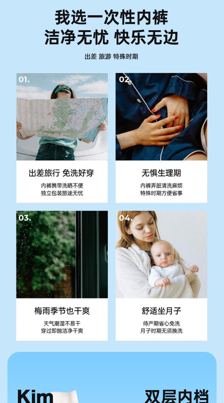 5条装一次性内裤男士平角内裤旅行户外独立包装免洗三角内裤批发