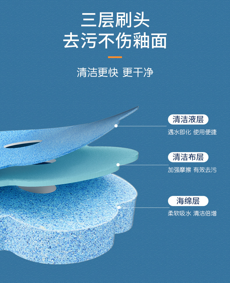 一次性马桶刷海绵替换头厕所清洁刷套装无死角去污家用可抛马桶刷