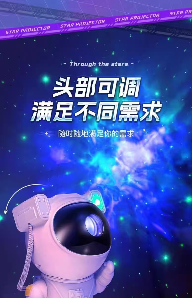 跨界爆款氛围灯USB站姿宇航员星空投影灯儿童房装饰多功能小夜灯
