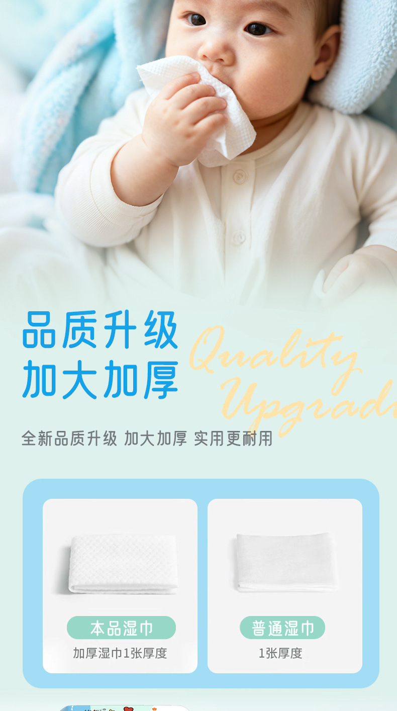 婴儿湿巾便携宝宝手口湿巾儿童一次性湿纸巾家用男女洗脸擦手亲肤
