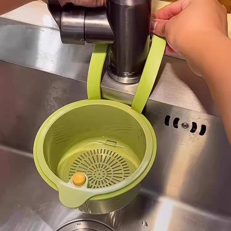 Hanging drain basket (green)