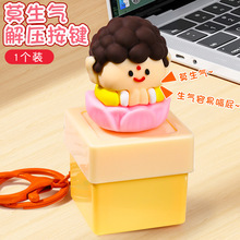 Buddha key decompression sound [1 pack +1 keychain] Mo Sheng angry♪ - refused to worry +1