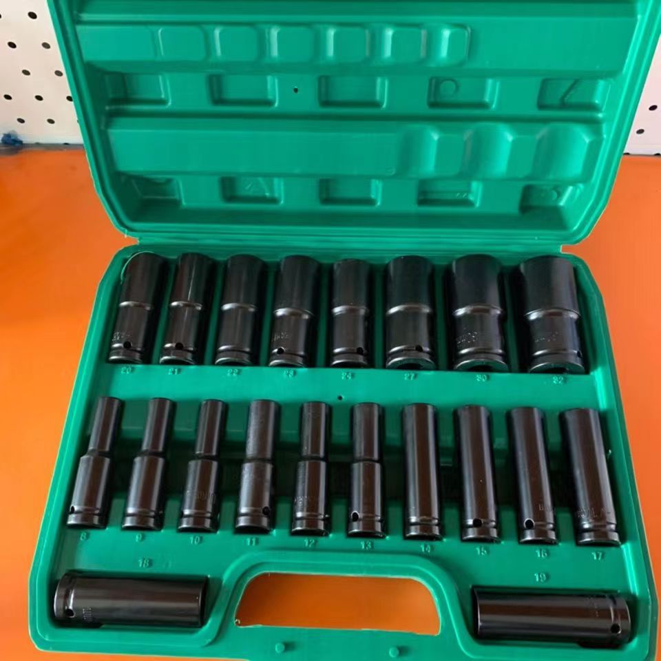Large Flywind Gun Head Electric Wrench Sleeve Set Lengthened Hex Wrench Auto Repair Machine Set 8-32mm