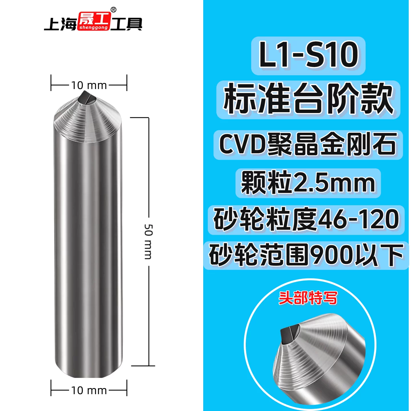 Diamond pen L1-S10 (through rod model)