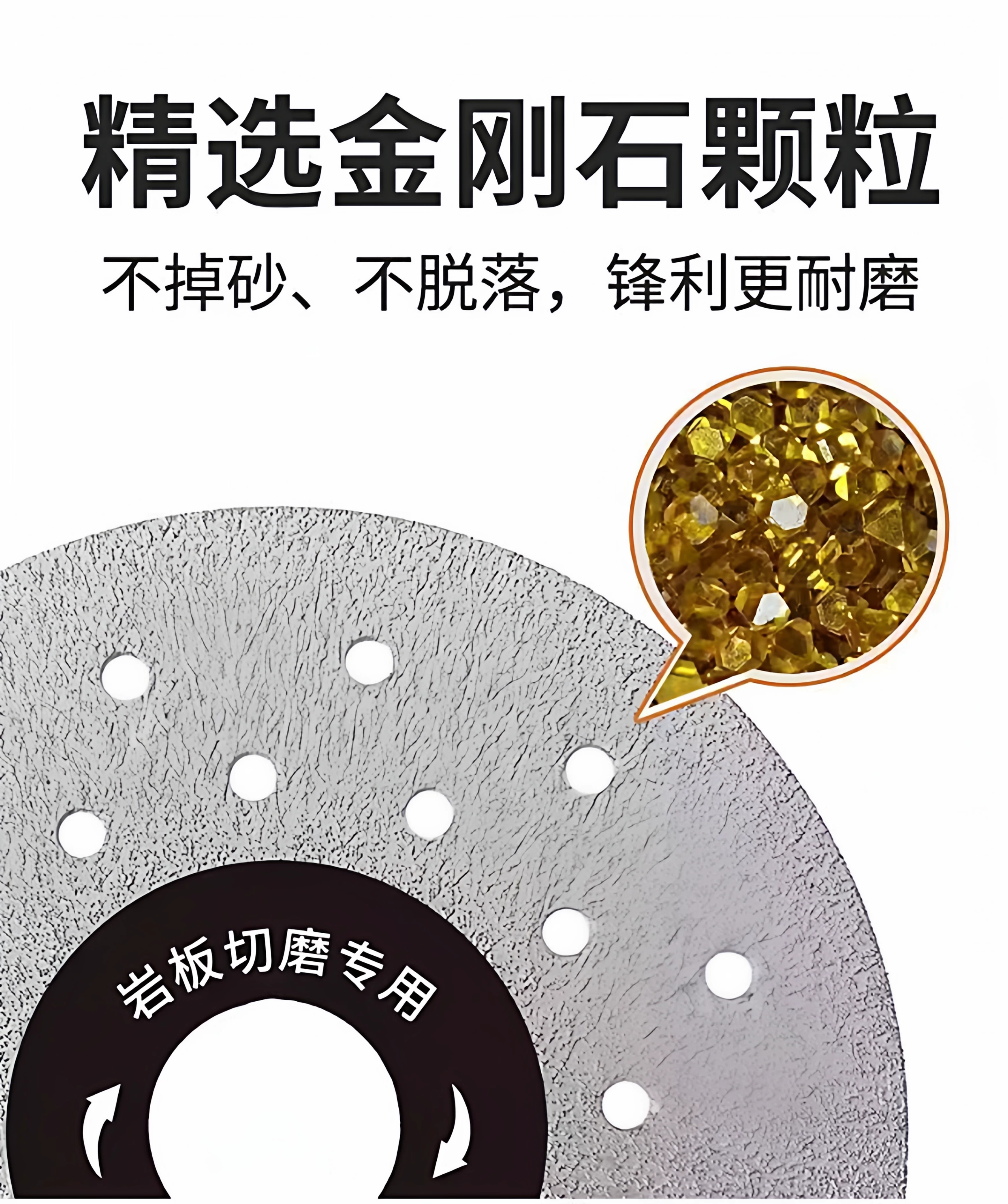 晟工岩板钎焊金刚石平磨切割片干切无水源作业切磨不崩边倒角修边