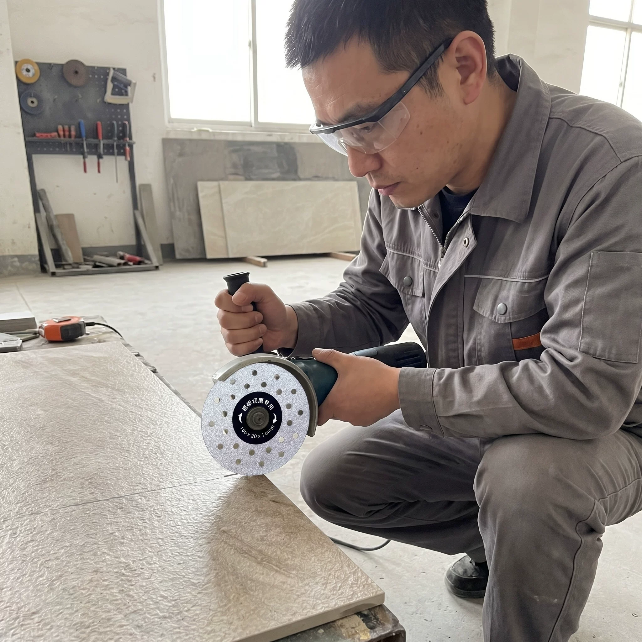 晟工岩板钎焊金刚石平磨切割片干切无水源作业切磨不崩边倒角修边