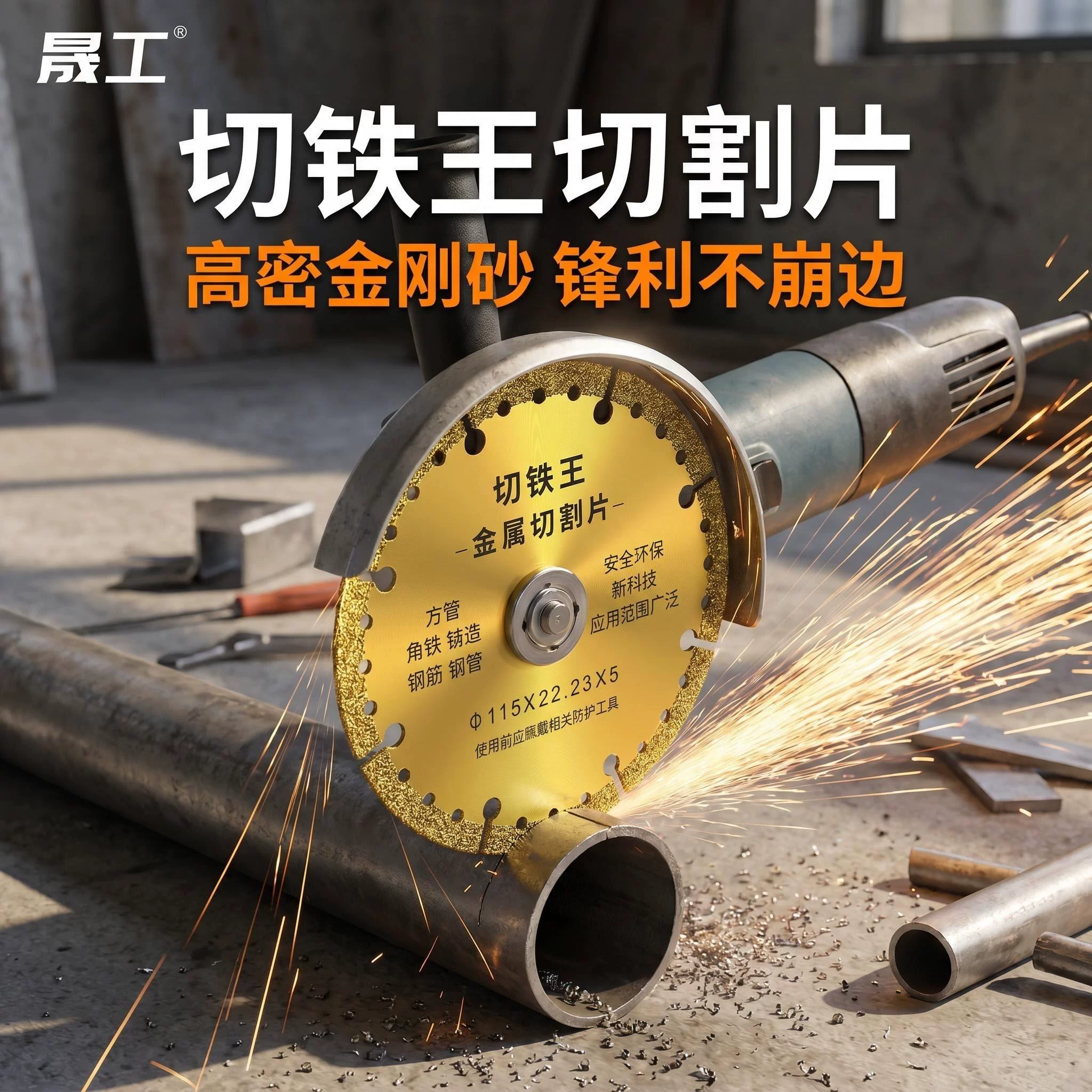 晟工角磨机切铁王切割片金刚石砂轮锯片不锈钢金属切割切铁锯片