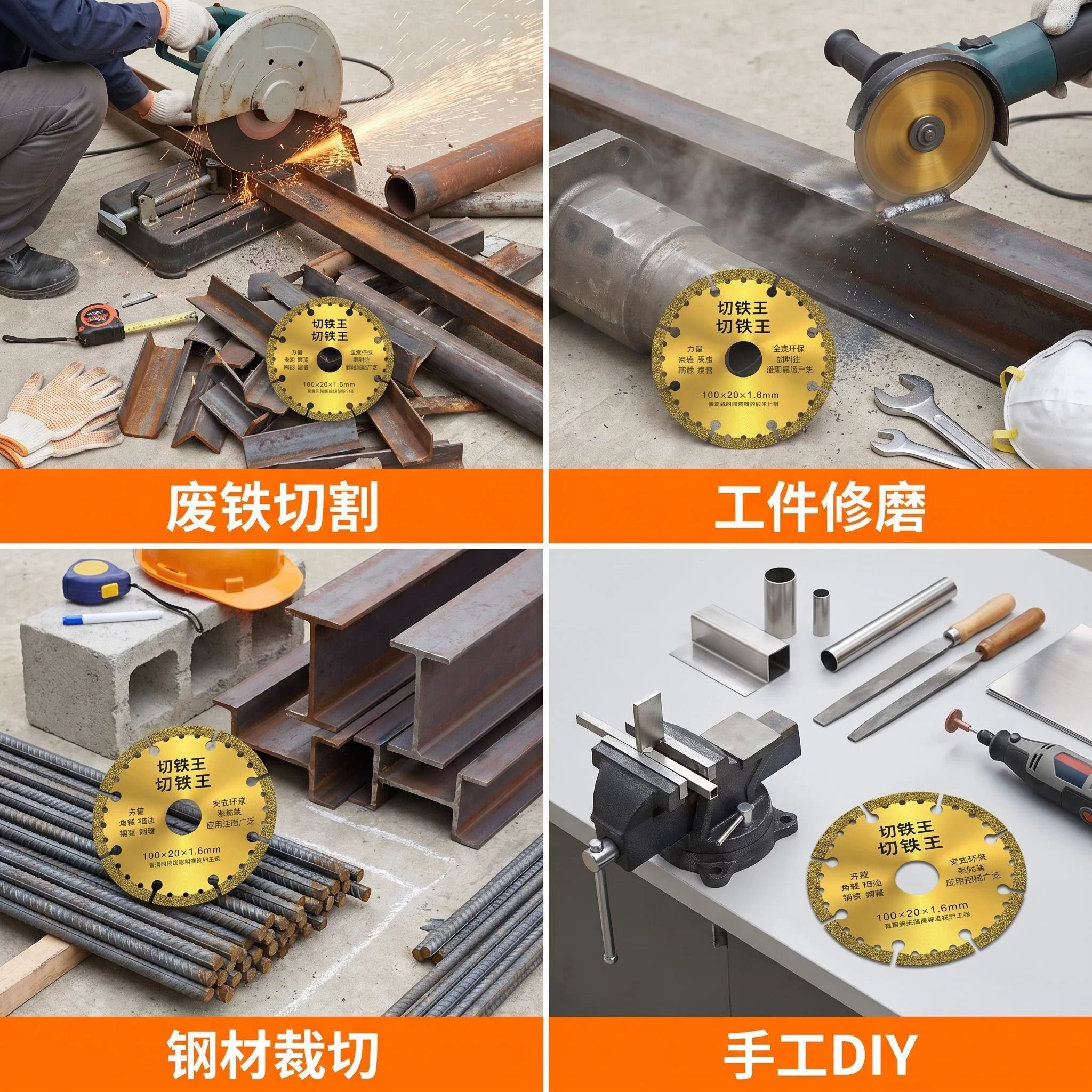 晟工角磨机切铁王切割片金刚石砂轮锯片不锈钢金属切割切铁锯片