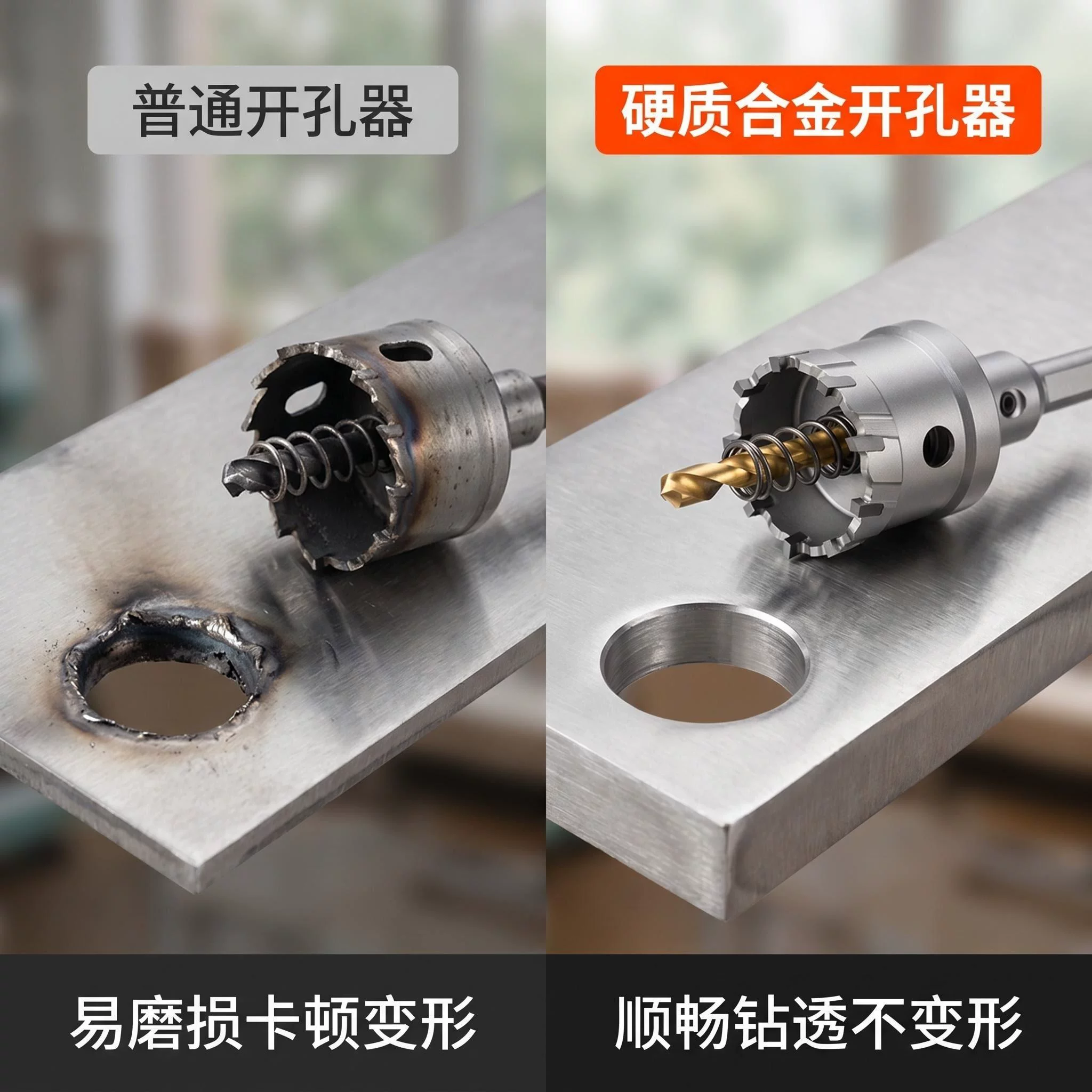 晟工硬质合金锯齿开孔器钻不锈钢不变形开孔顺畅不打滑三角柄卡位