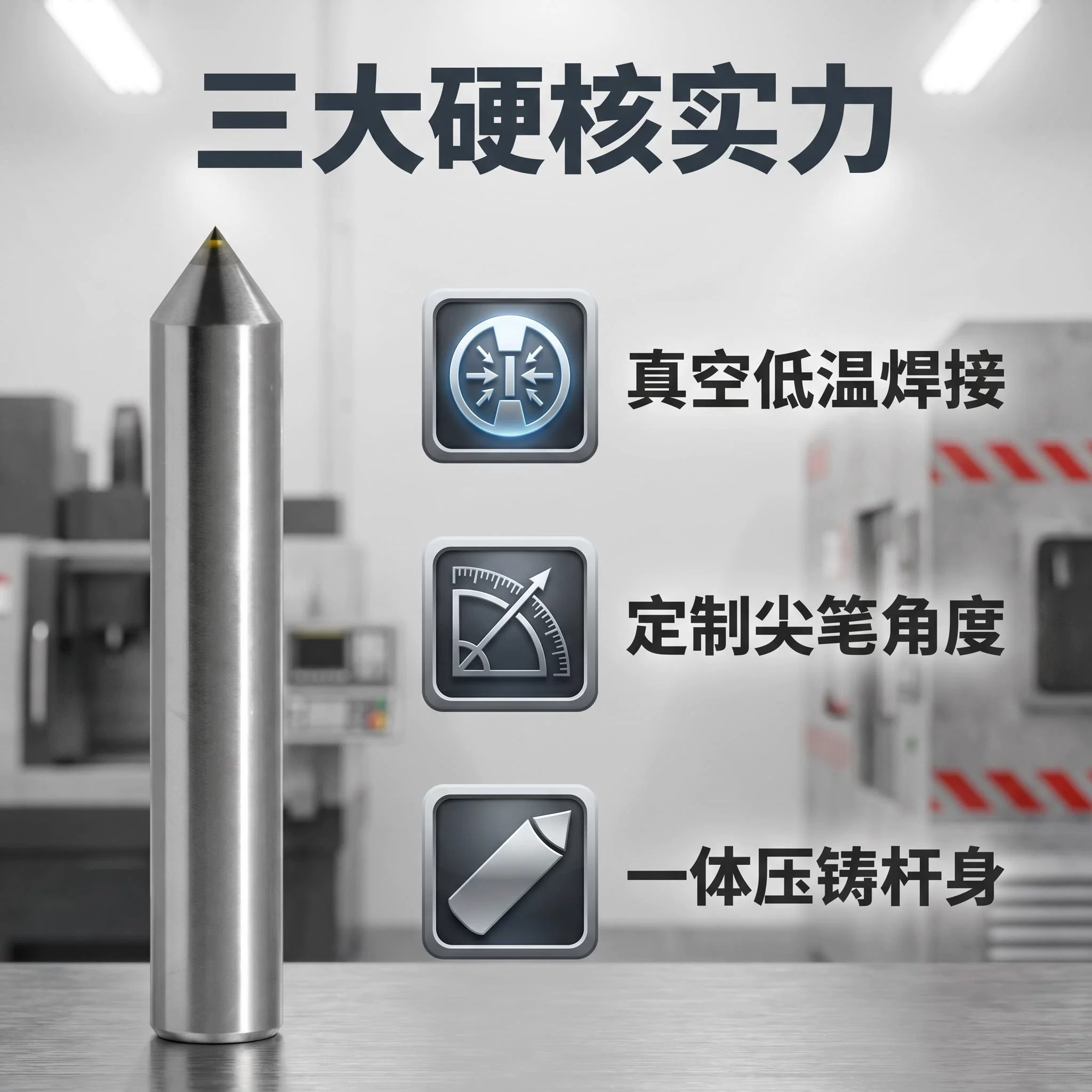 晟工金刚石尖头修整笔R角修整钻石精工车床工具