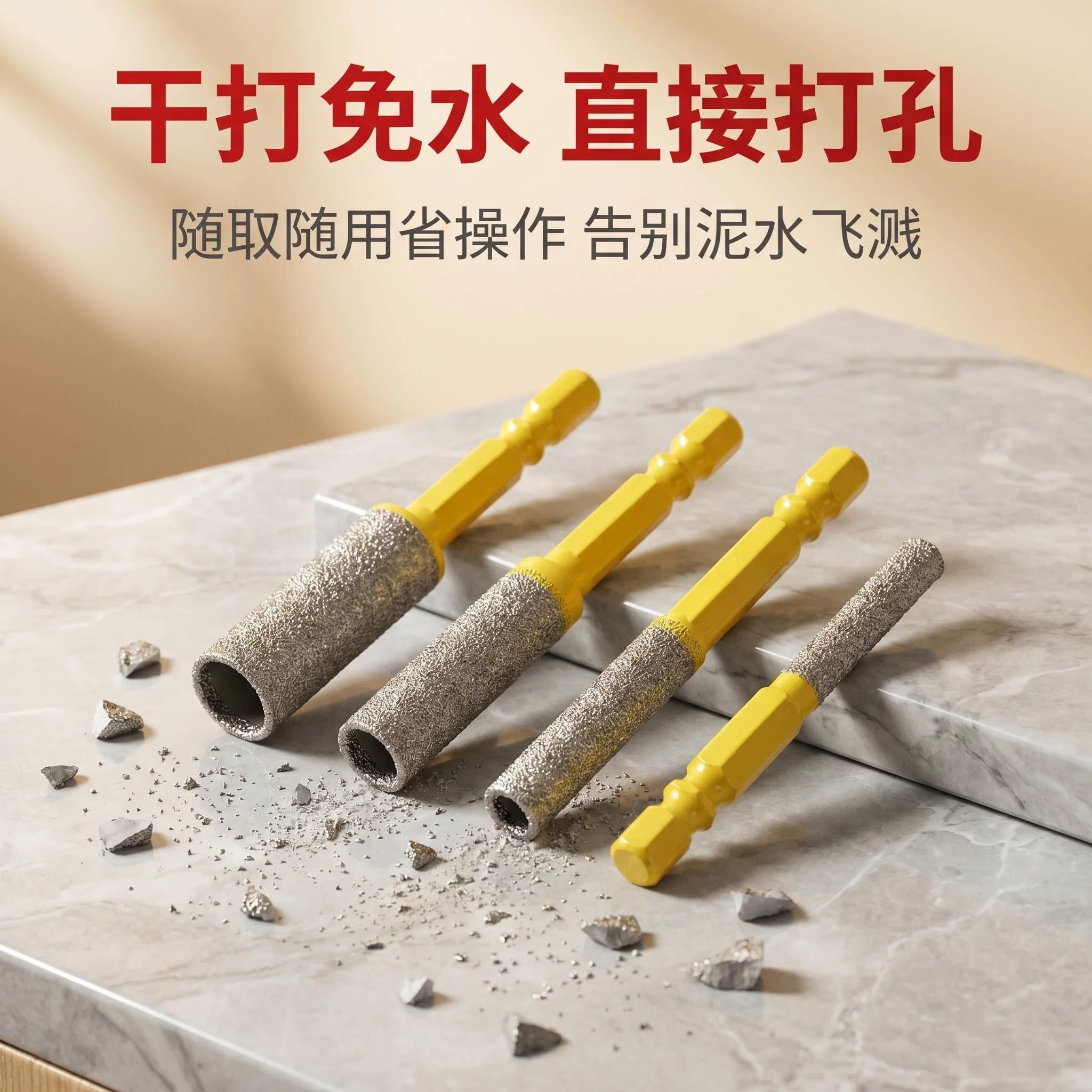 上海晟工满砂钎焊开孔器瓷砖打孔钻头扩孔岩板石材大理石干打专用